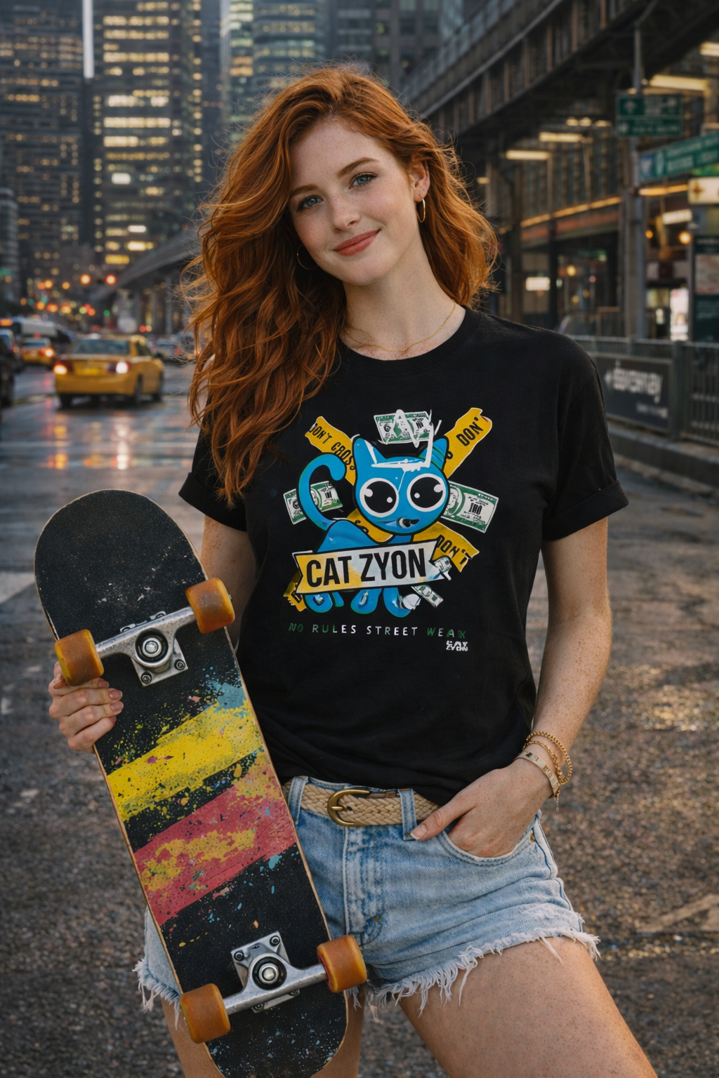 Cat Zyon “Money Solves Problems” T-Shirt – Bold Urban Pop Art