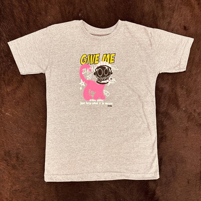 Cat Zyon “Give Me Zyon” Graphic T-Shirt – Bold Pink Street Art Tee