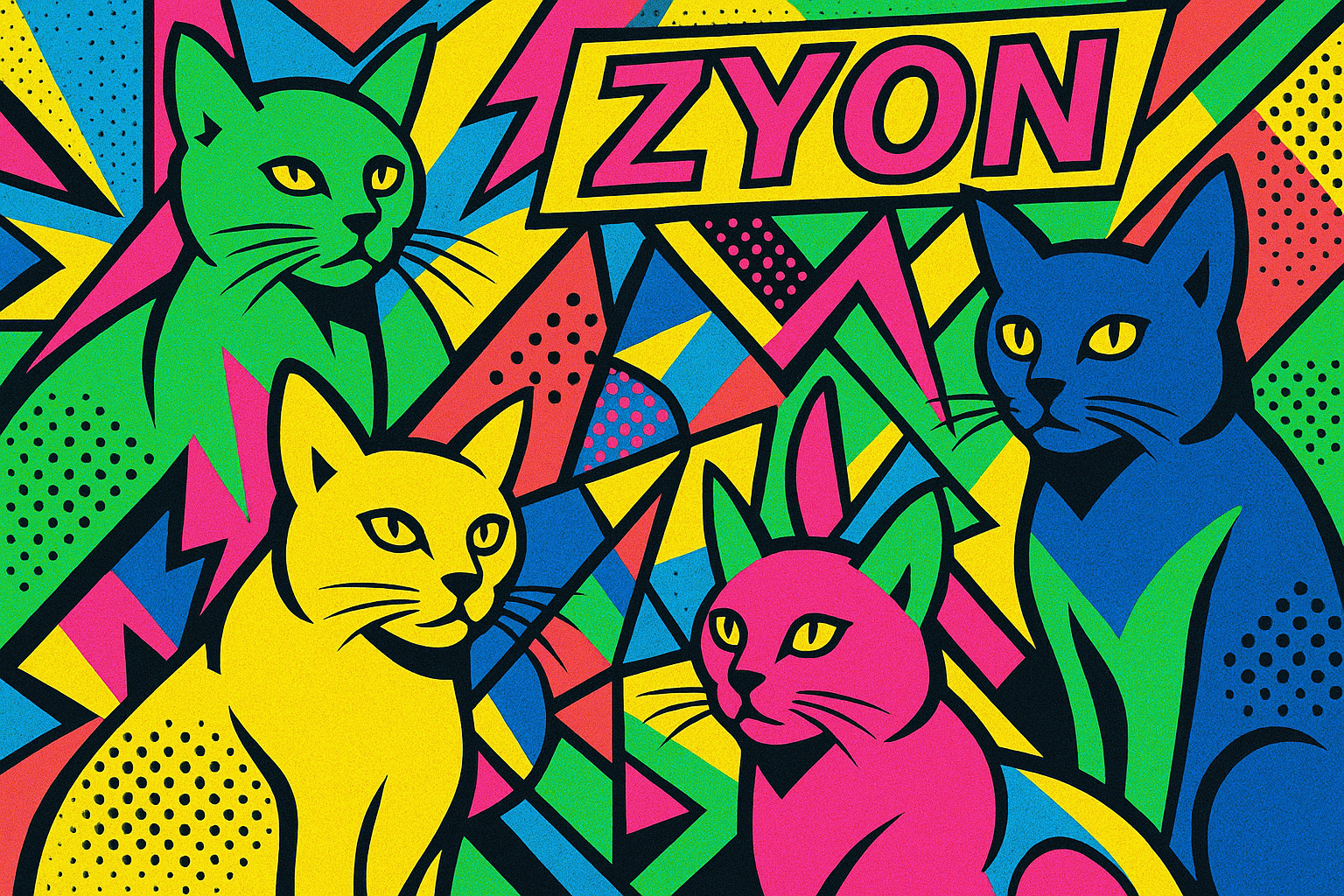 cat zyon pop art abstract